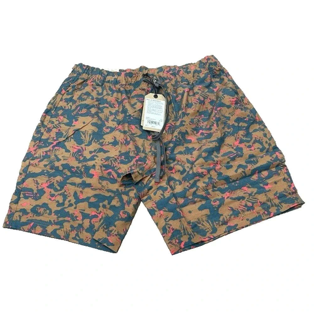 NWT Prana Mens Fresco Camo Metric‎ E-Waist Boardshorts Swim Beach Brown Size XL